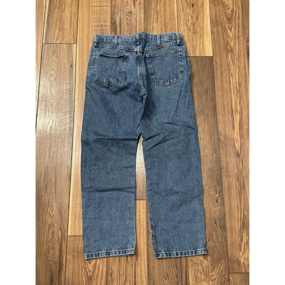 Wrangler Rustler Men's Regular Fit Jeans Size 34x27 Dark Blue Denim - Picture 3 of 7